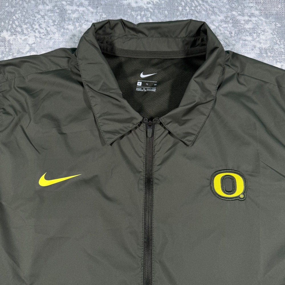 Nike Oregon Ducks Windbreaker Mens XL Olive Green 1/4 Zip Pullover Jacket NCAA - Picture 2 of 11